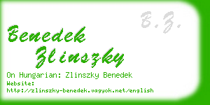 benedek zlinszky business card